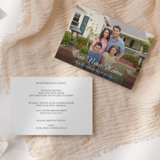 Faire-part simple de déplacement de photo familial (Créateur téléchargé)