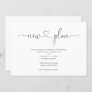 Faire-part simple de report Mariage