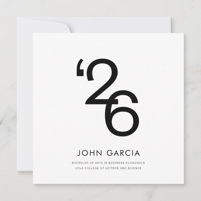 Faire-part simple d'obtention du diplôme (Devant)