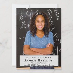 Faire-part simple d'obtention d'un diplôme photo