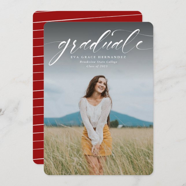 Faire-part simple d'une photo grise (Devant / Derrière)