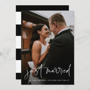 Faire-part Simple écriture manuscrite script juste marié Mari