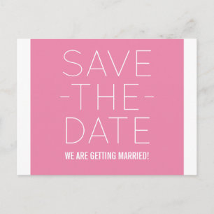 Faire-part Simple Enregistrer la carte postale Date, rose