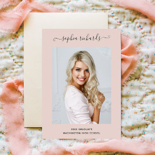 Faire-part Simple et élégant   Blush Pink Photo Graduate