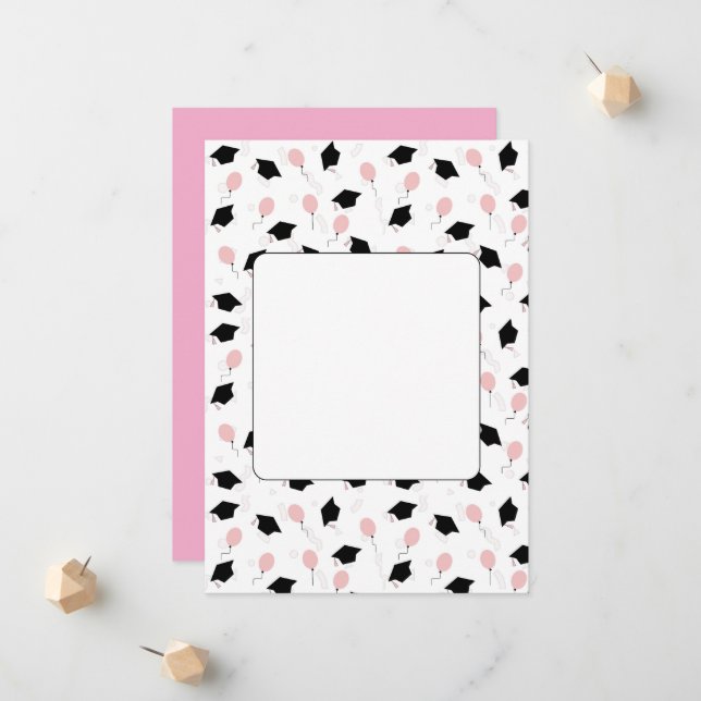 Faire-part simple graduation announcement (Devant/Arrière en situation)