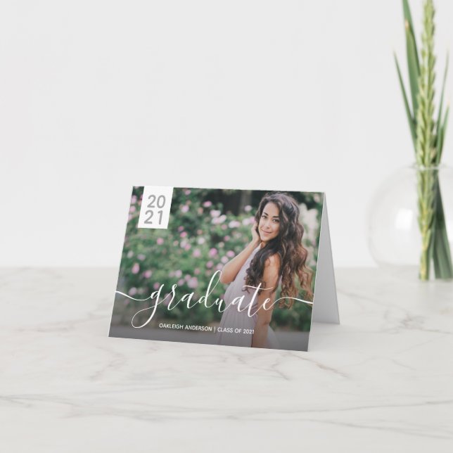 Faire-part Simple Modern 2 Photo Graduation (Devant)