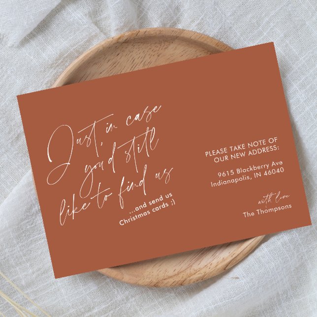 Faire-part Simple Moderne Funny Terracotta Rust Moving (Créateur téléchargé)