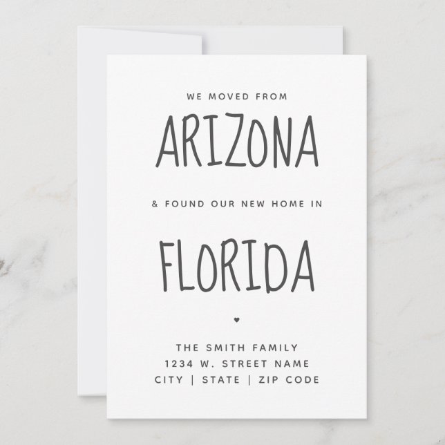 Faire-part Simple moderne Nous avons déménagé Nouvelle Maison (Devant)