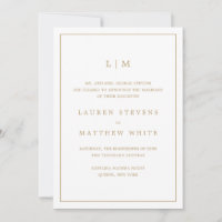 Simple Monogramme Or Élégant Mariage Antique