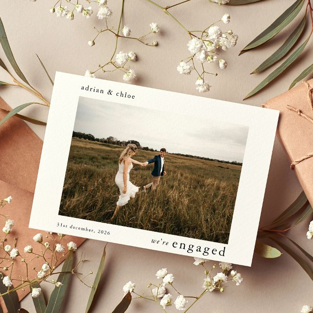 Faire-part Simple Nous sommes engagés Photo Engagement Party (Créateur téléchargé)