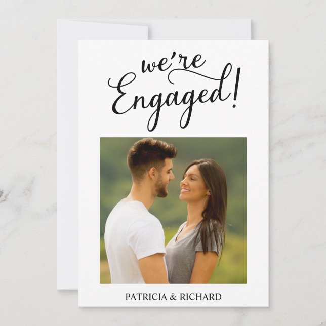 Faire-part Simple Nous sommes fiancés Annonce de fiançailles  (Devant)