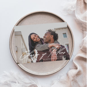 Faire-part Simple Photo de calligraphie Mariage Changement de