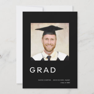 Faire-part Simple Photo Graduation 2024 Noir
