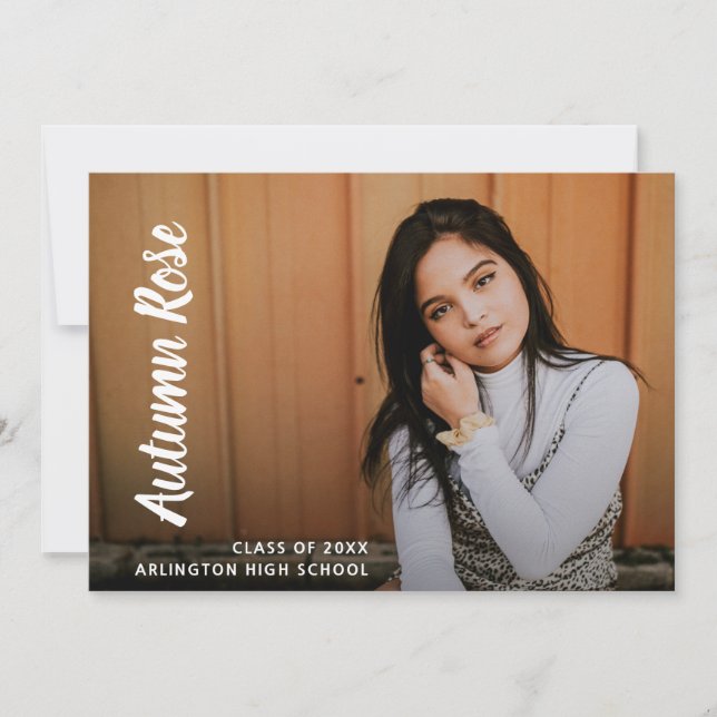 Faire-part Simple Photo Moderne Graduation (Devant)