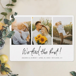 Faire-part Simple Sweet Multi Photo Collage Elopement Mariage