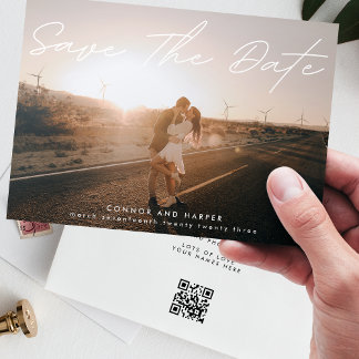 Faire-part Simplement Élégant Texte Photo Enregistrer La Date