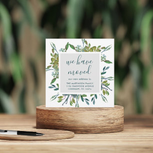 Faire-part Simples espaces verts Nouveau nom Nous avons démén