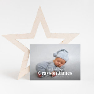 Faire-part Simply Elegant Full Photo avec Collage Birth