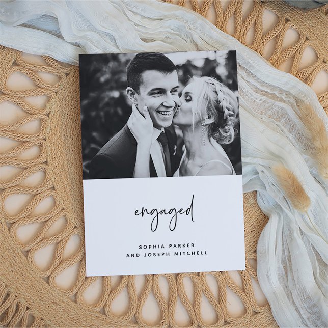 Faire-part Simply Engaged | Minimalist Photo Engagement (Créateur téléchargé)