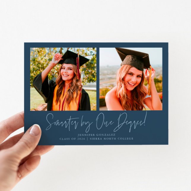 Faire-part Smarter By One Degree Navy Blue Grad Multi Photo (Créateur téléchargé)