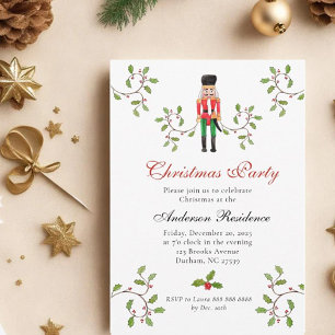Faire-part Soldat Nutcracker & Fête Holly Christmas