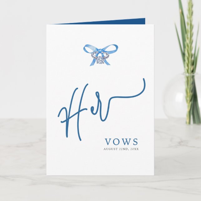 Faire-part Son livre Vow - Blue Ring Design Mariage Keepsaké (Devant)