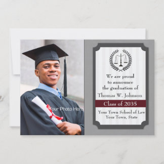 Faire-part Sophistication Law Graduation Photo