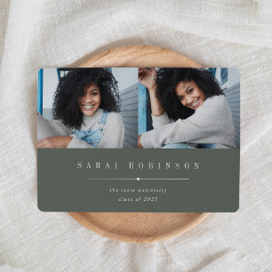 Faire-part Souligné   Simple Deux Diplôme Photo