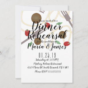 Faire-part Spaghetti Pasta italien Diner Ustensiles Boules de