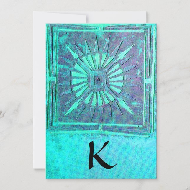 Faire-part STAR DU MATIN, bleu vif turquoise, blanc (Devant)
