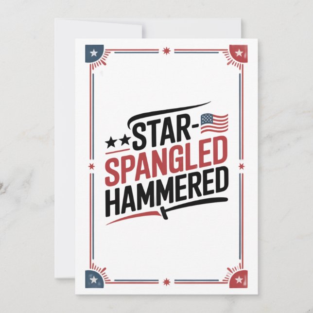 Faire-part Star Spangled Hammered | Drôle 4 juillet Tee (Devant)