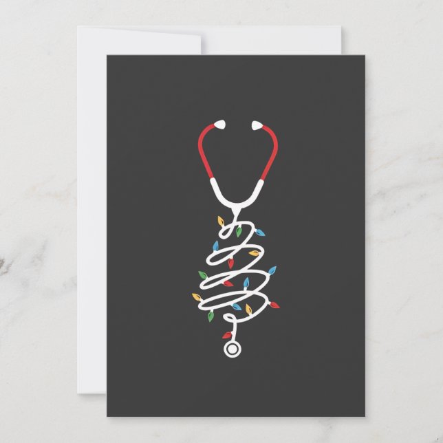 Faire-part Stethoscope Fournitures Médicales Lumières Arbre d (Devant)