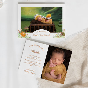 Faire-part Storybook Woodland Fox Deux photos de naissance