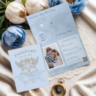 Faire-part Style Passeport Enregistrer La Date Destination Ma