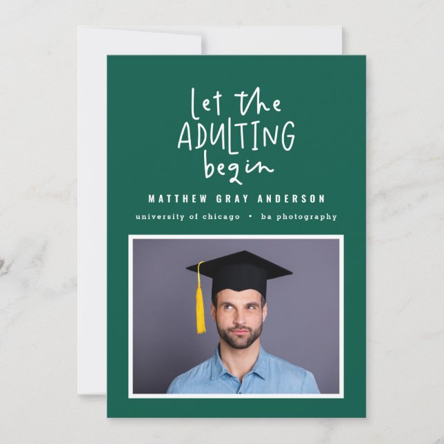 Faire-part Stylo marqueur moderne adulting graduation photo (Devant)