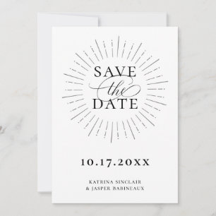 Faire-part Sunburst minimaliste moderne Enregistrer la date