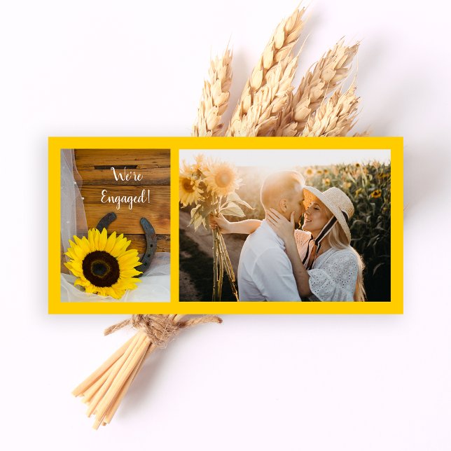 Faire-part Sunflower Horseshoe Fiançailles du pays (Créateur téléchargé)