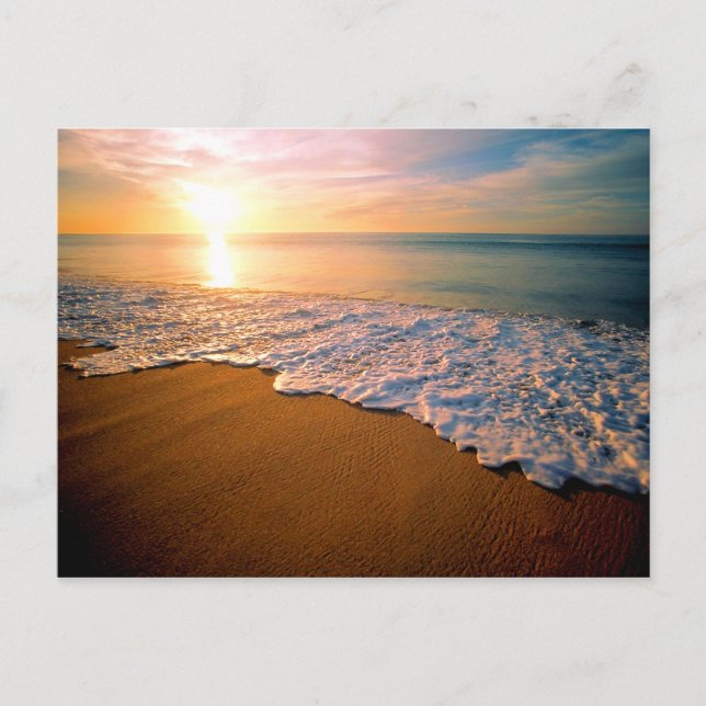Faire-part Sunset Beach Enregistrer la date Carte postale (Devant)