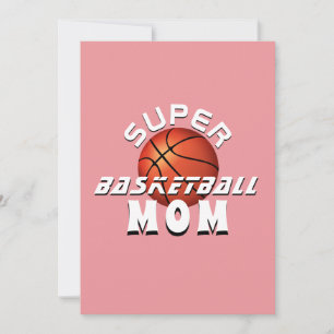 Faire-part Super Maman de Basket-ball Sportive Fête des Mères
