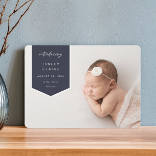 Faire-part Superposition de bannière   Naissance photo horizo