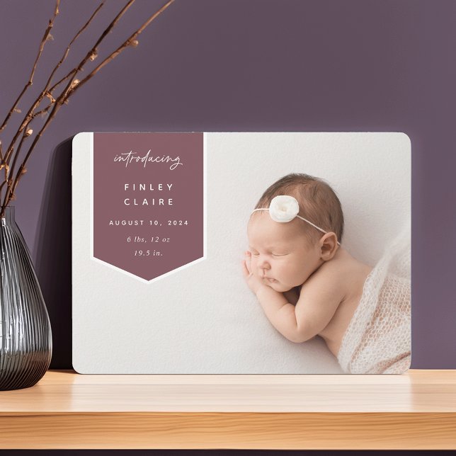 Faire-part Superposition de bannière | Naissance photo horizo (Créateur téléchargé)