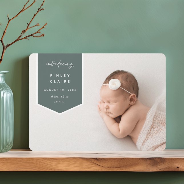 Faire-part Superposition de bannière | Naissance photo horizo (Créateur téléchargé)