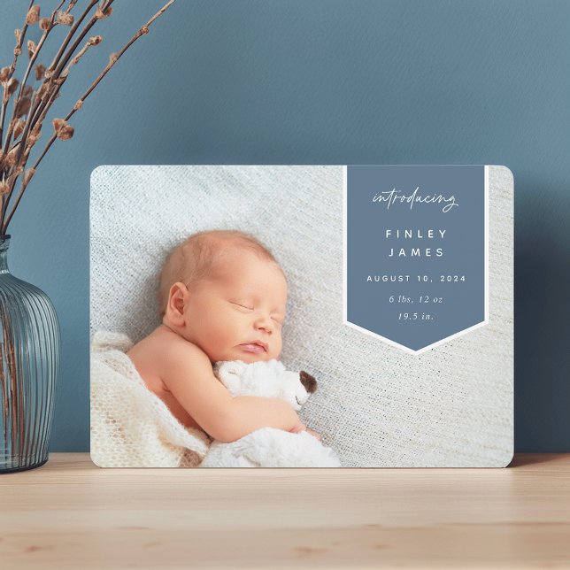 Faire-part Superposition de bannière | Naissance photo horizo (Créateur téléchargé)