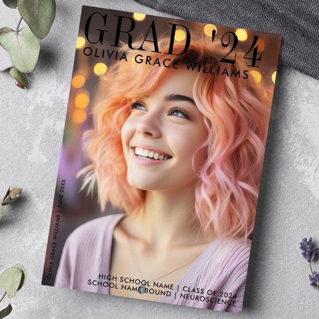 Faire-part Superposition de magazine moderne pour la remise d (Créateur téléchargé)