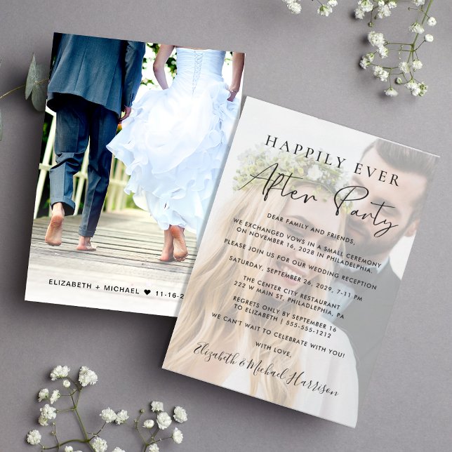 Faire-part Superposition de photo de réception de mariage Apr (Créateur téléchargé)