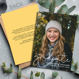 Faire-part Superposition minimaliste 2024 Photo de diplômé du