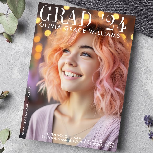 Faire-part Superposition pour magazine de remise de diplômes  (Créateur téléchargé)