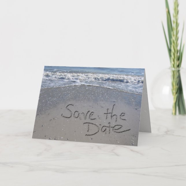 Faire-part Sur la plage Sauvez la date (Devant)