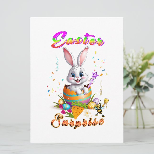 Faire-part Surprise de Pâques (Debout devant)