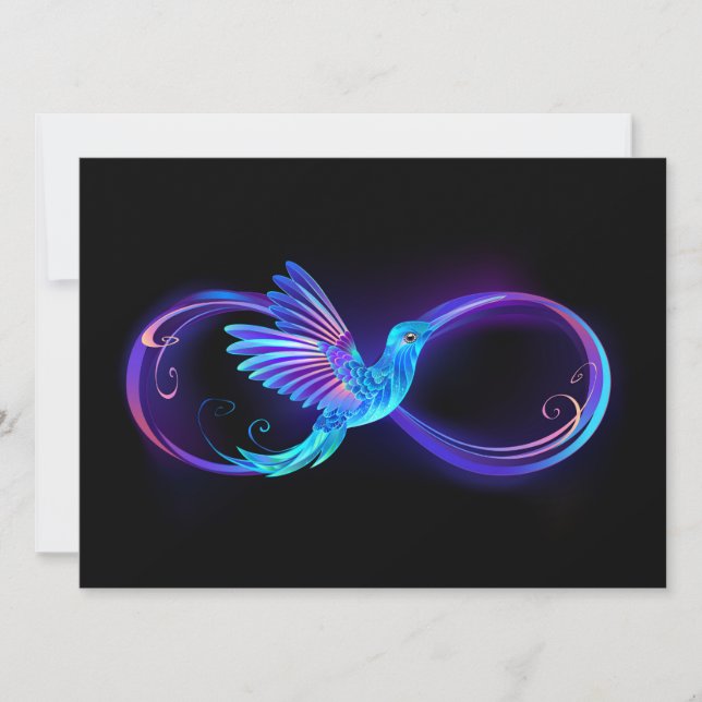 Faire-part Symbole de Neon Infinity par Glowing Hummingbird (Devant)